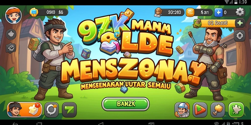Screenshot gameplay 9ZK menampilkan karakter yang sedang mengumpulkan sumber daya.
