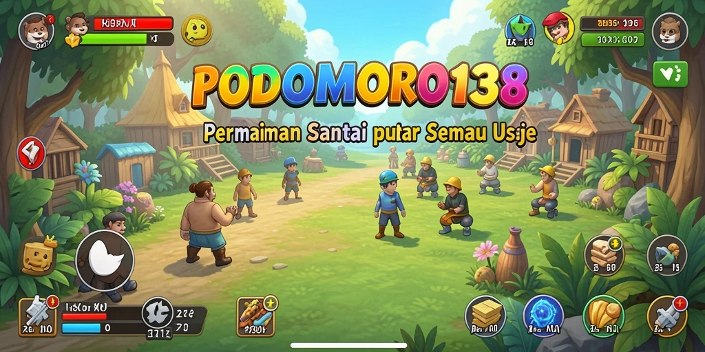 Screenshot gameplay menunjukkan momen santai saat bermain PODOMORO138.