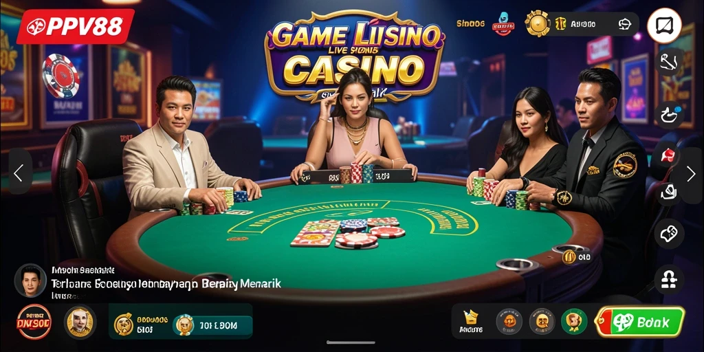 Tampilan gameplay Live Casino di PPV88 yang mengesankan dan interaktif.